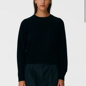 EUC Tibi Feather Weight Cashmere Open Sleeve Cocoon Sweater - black size medium